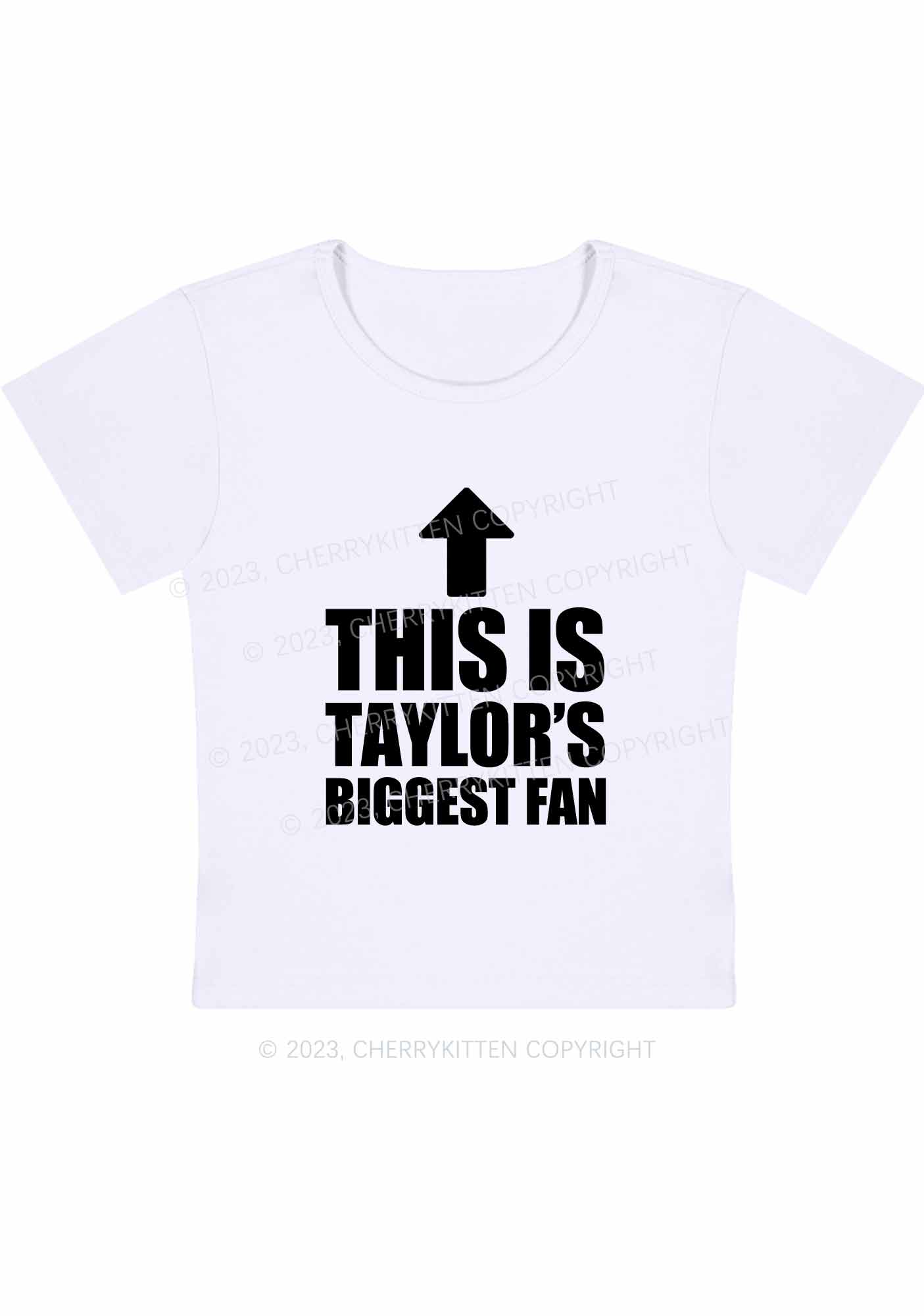 Custom Biggest Fan Y2K Baby Tee Cherrykitten