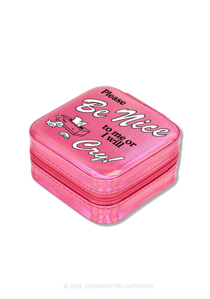 Please Be Nice To Me Y2K Portable Jewelry Box Cherrykitten