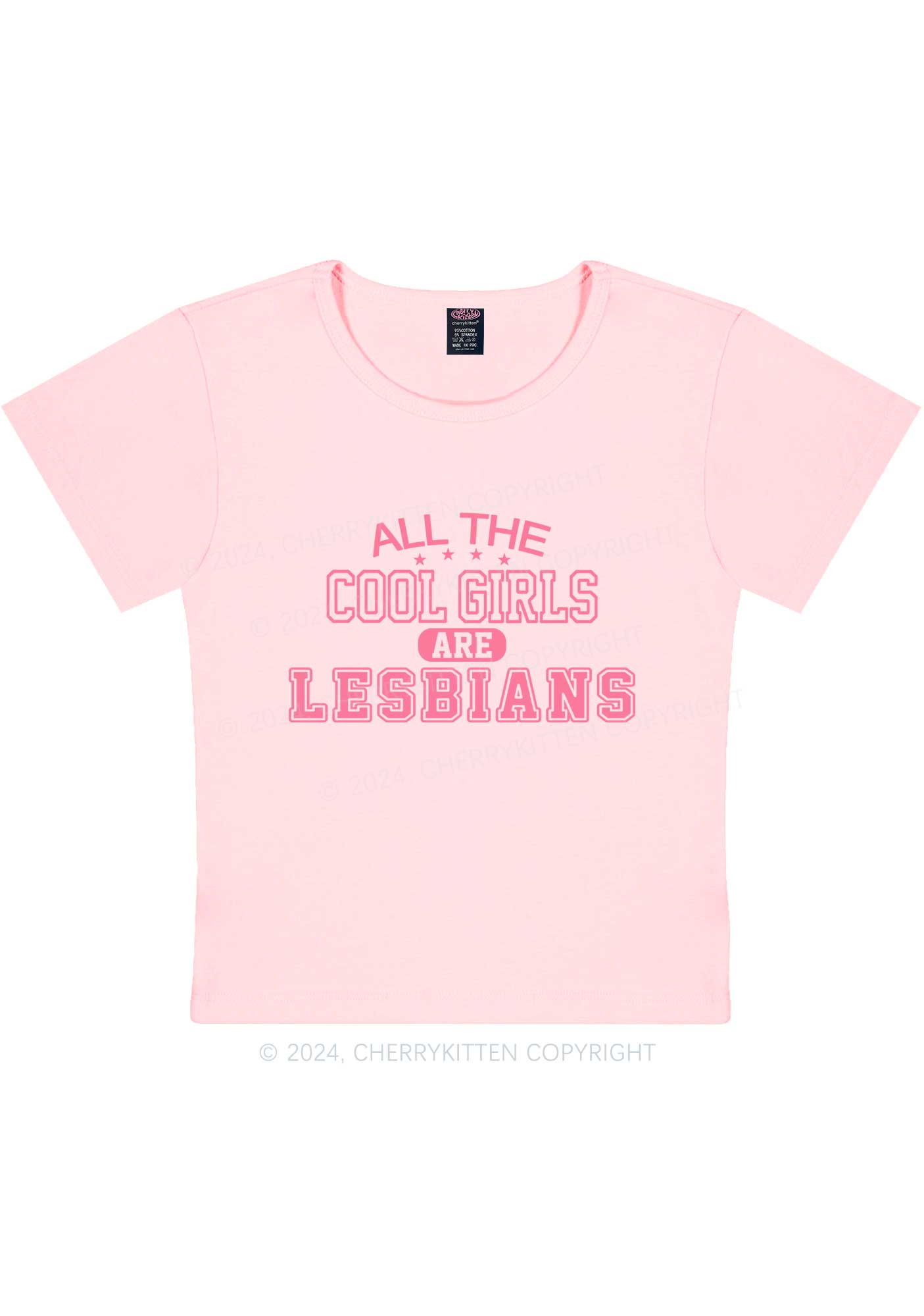 Cool Girls Are Lesbians Y2K Baby Tee Cherrykitten