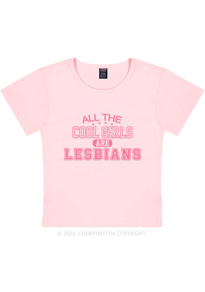 Cool Girls Are Lesbians Y2K Baby Tee Cherrykitten