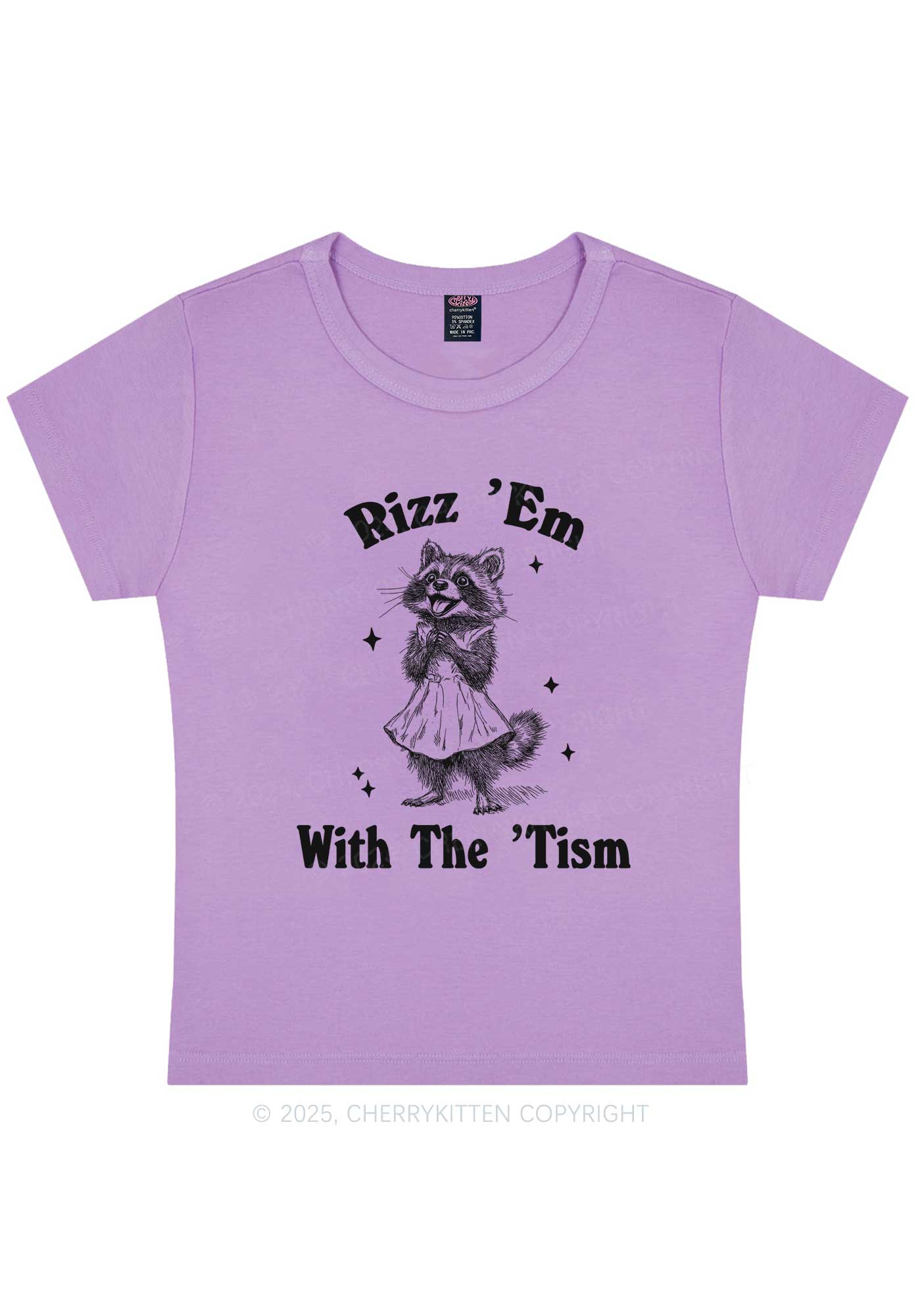 Rizz Em With The Tism Y2K Baby Tee Cherrykitten