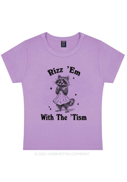 Rizz Em With The Tism Y2K Baby Tee Cherrykitten