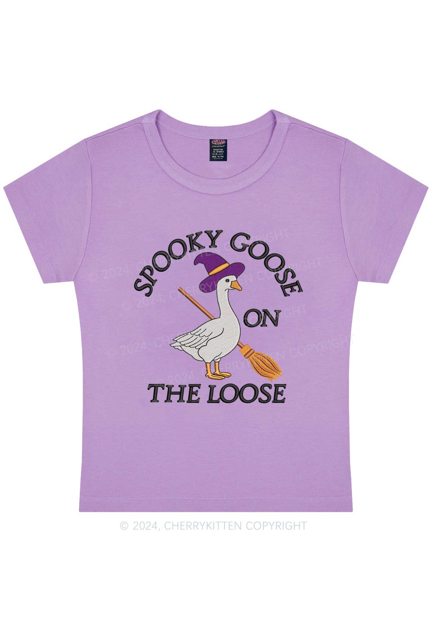 Halloween Spooky Goose Y2K Baby Tee Cherrykitten