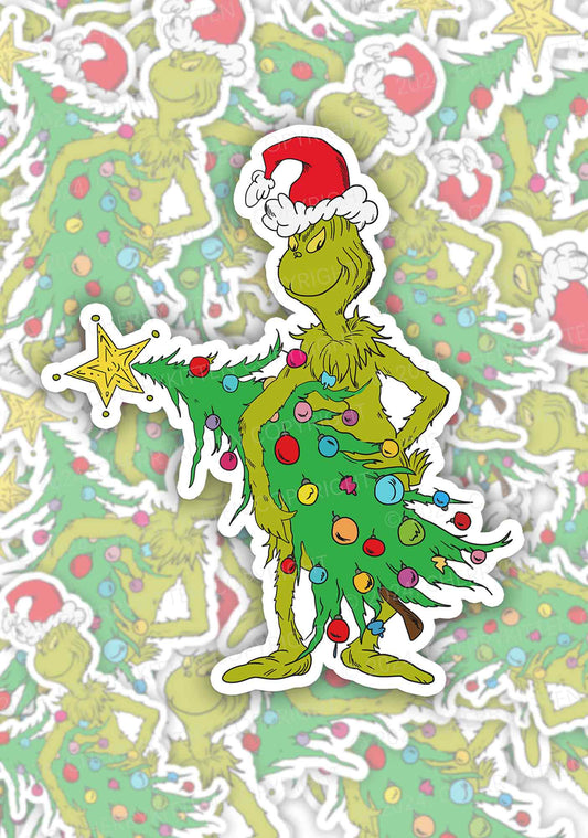 Stealing Christmas Tree 1Pc Y2K Sticker Cherrykitten