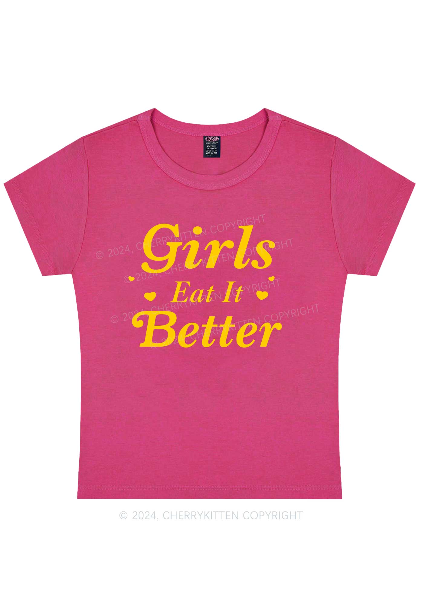 Girls Eat Better Y2K Baby Tee Cherrykitten