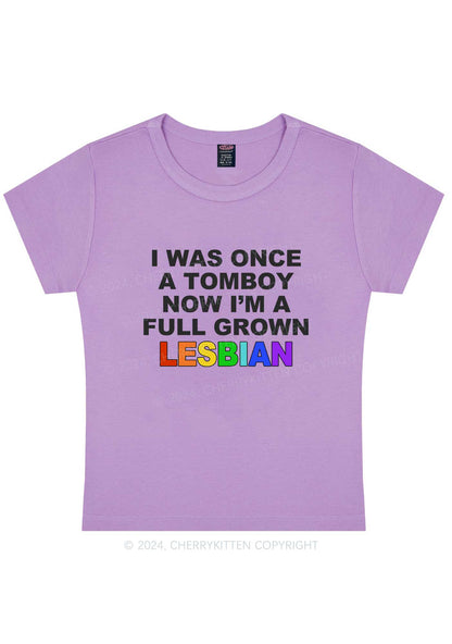 Curvy A Full Grown Lesbian Y2K Baby Tee Cherrykitten