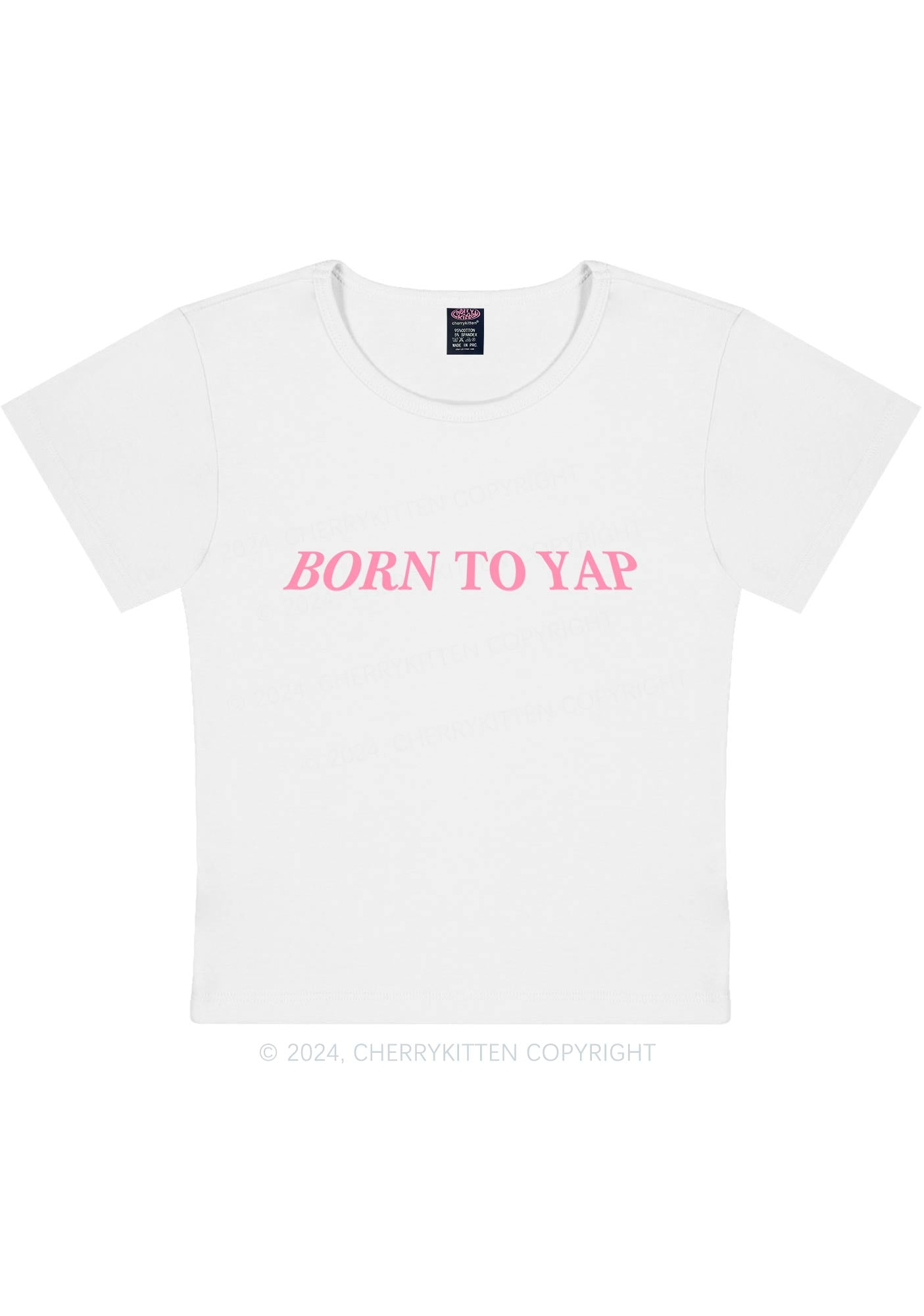 Born To Yap Y2K Baby Tee Cherrykitten