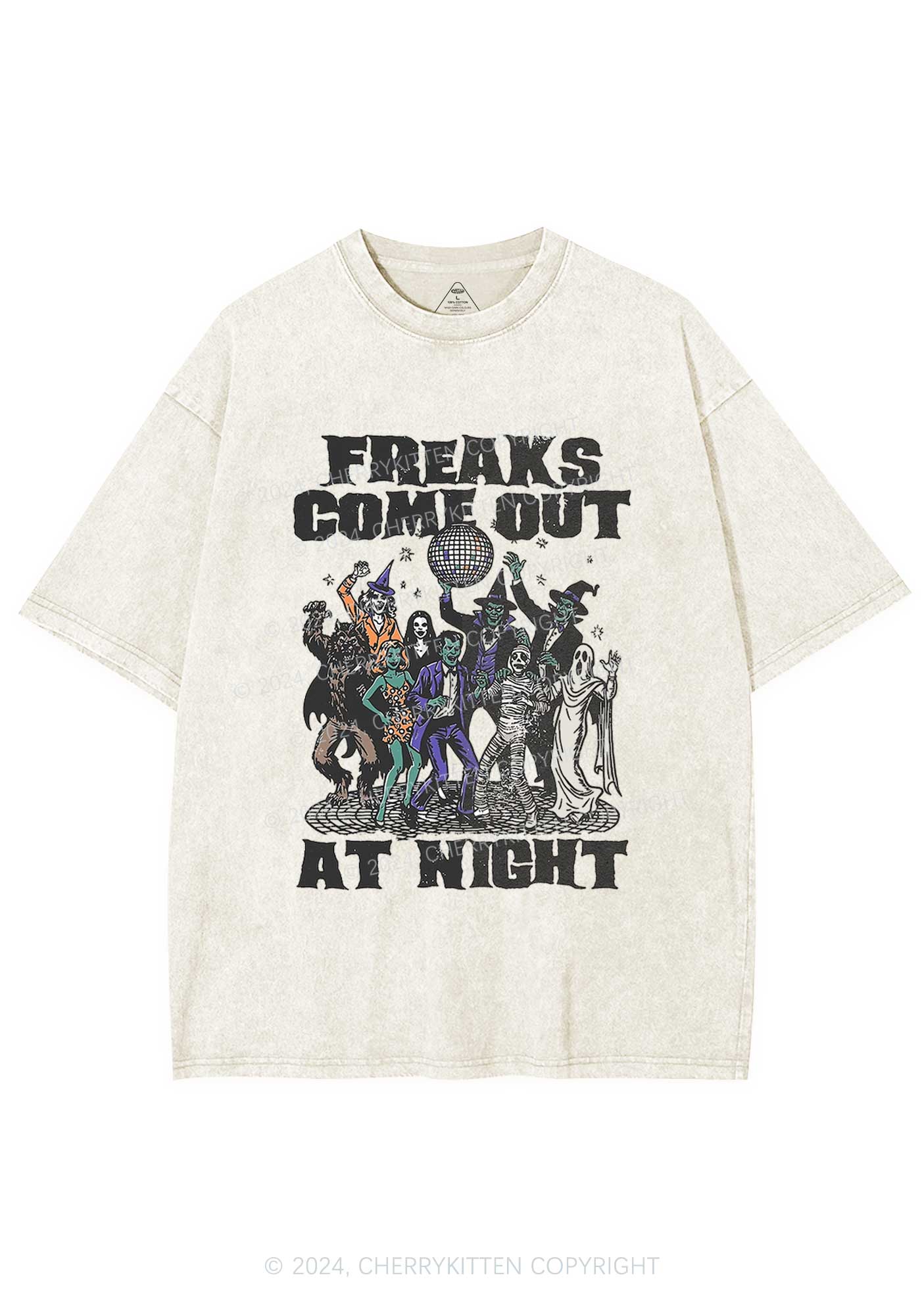 Halloween Freaks Come Out Y2K Washed Tee Cherrykitten