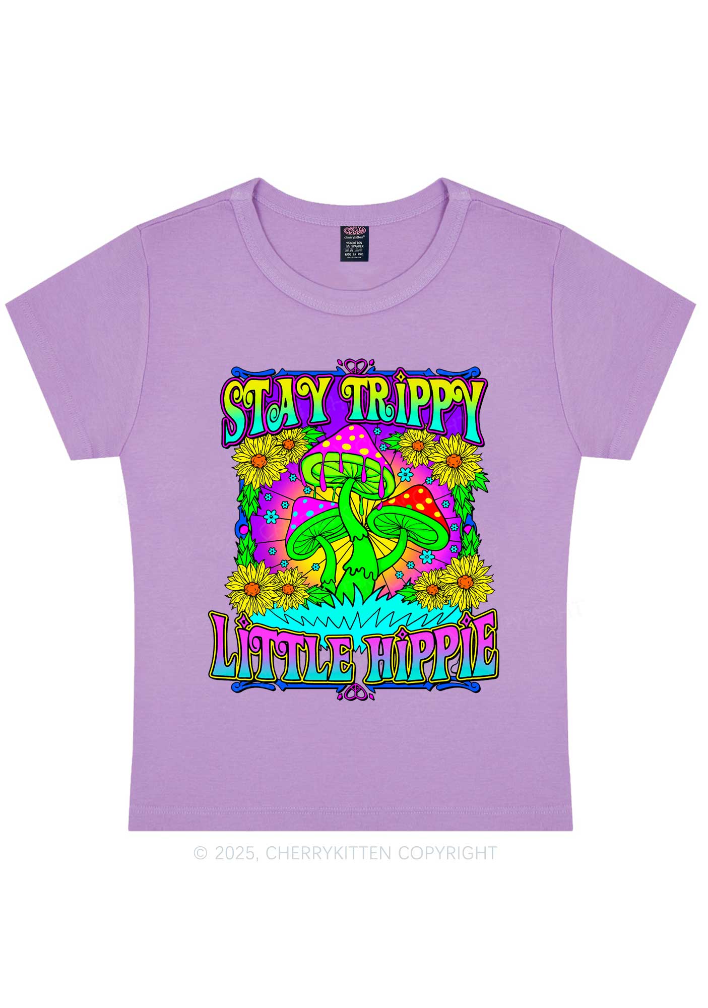 Stay Trippy Little Hippie Y2K Baby Tee Cherrykitten