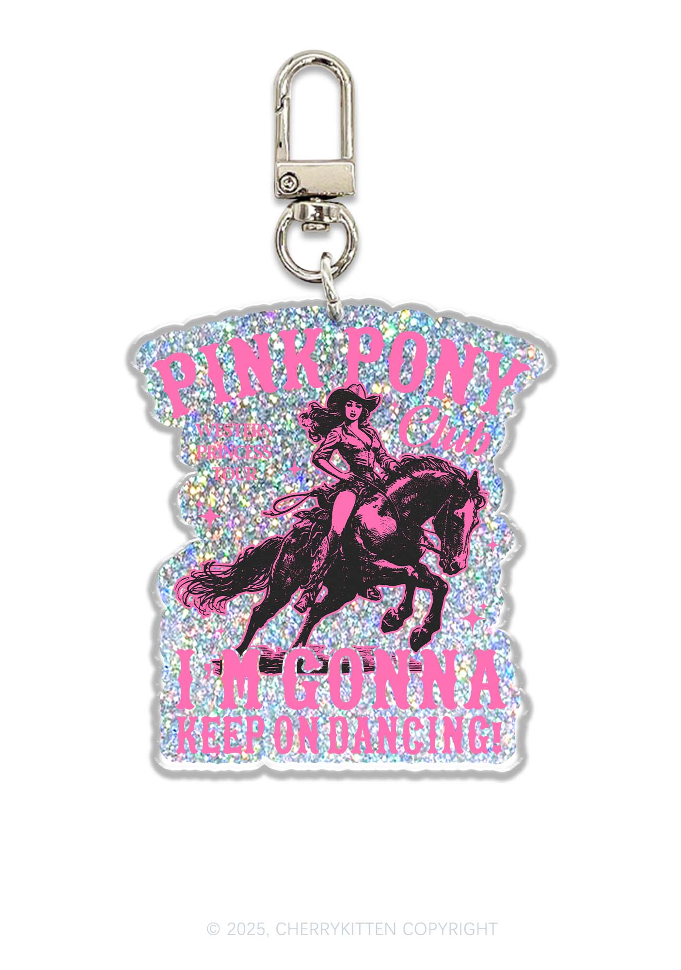 Im Gonna Keep On Dancing 1Pc Y2K Glitter Keychain Cherrykitten