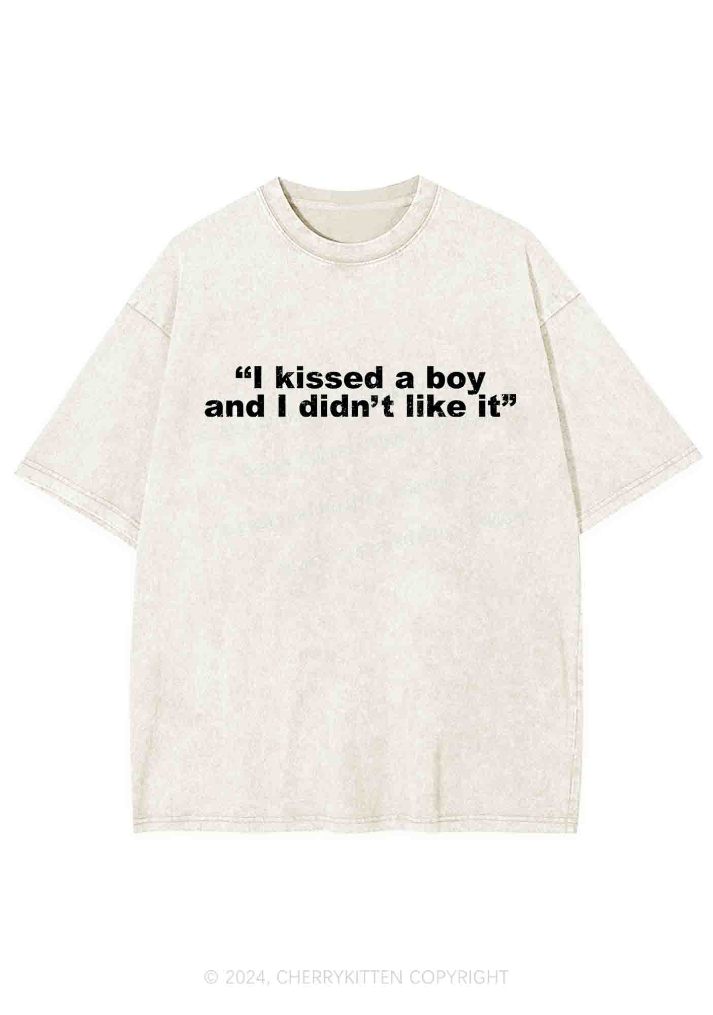 I Kissed A Boy And I Didn't Like It Y2K Washed Tee Cherrykitten