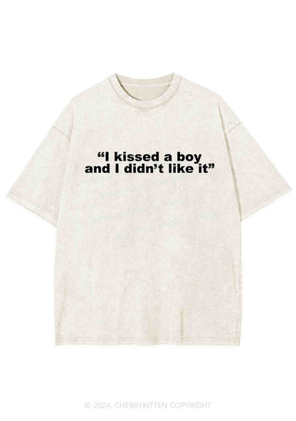 I Kissed A Boy And I Didn't Like It Y2K Washed Tee Cherrykitten