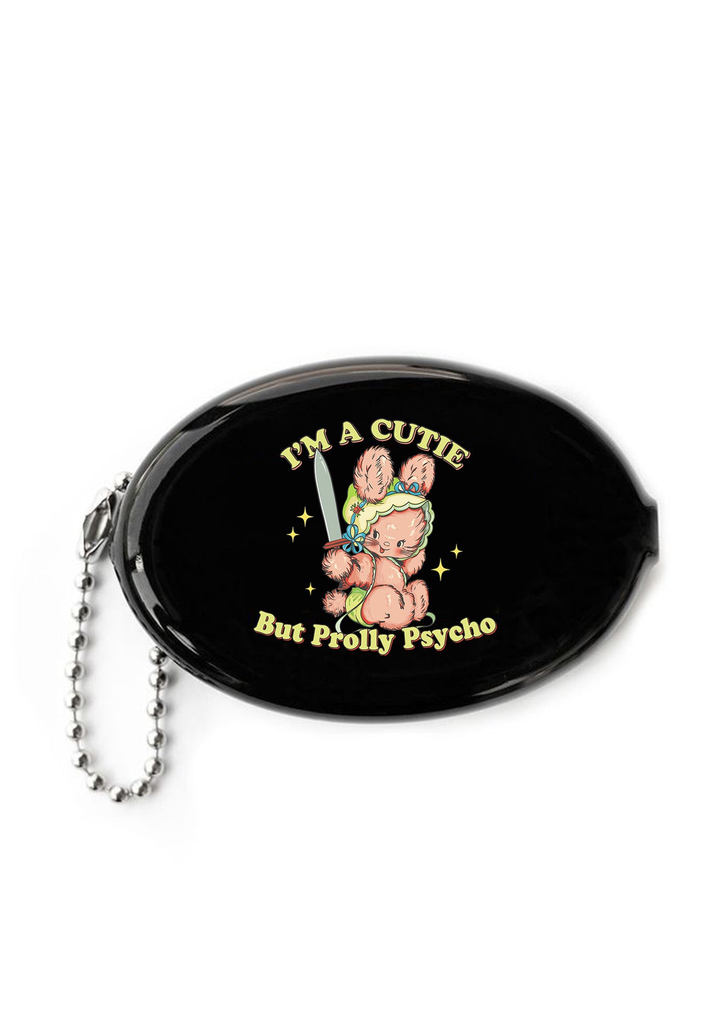 Cutie But Prolly Psycho Y2K Oval Mini Coin Pouch Cherrykitten