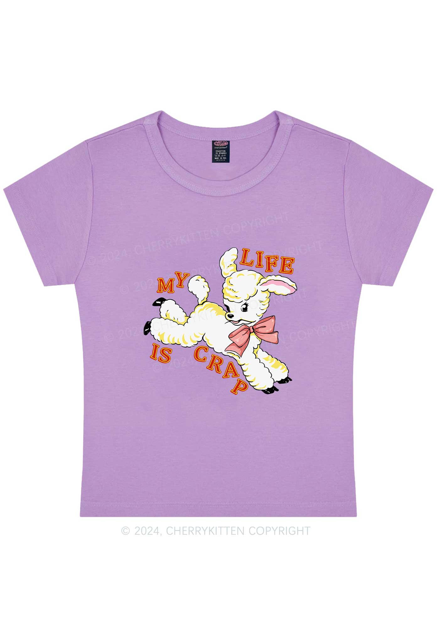 Life Is Crap Y2K Baby Tee Cherrykitten