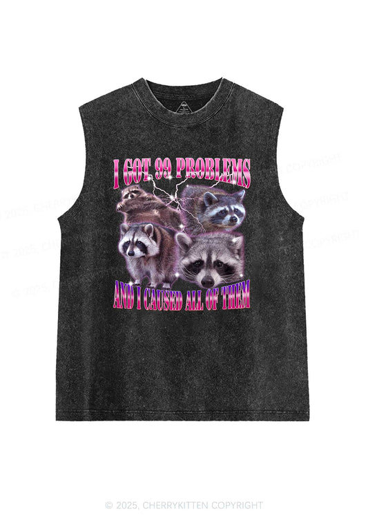 Raccoon Got Problems Y2K Washed Tank Cherrykitten