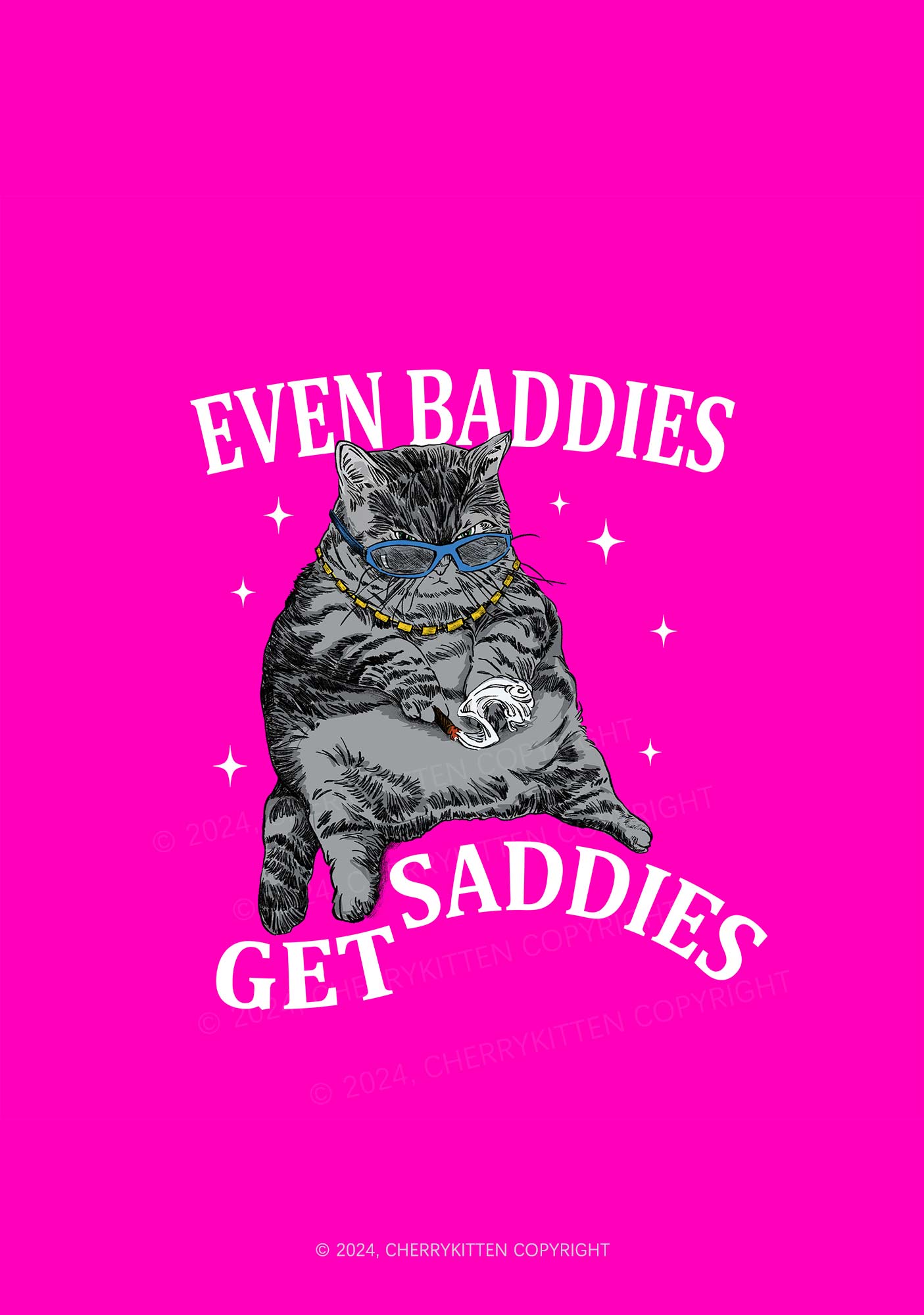 Even Baddies Get Saddies 1Pc Y2K Pin Cherrykitten