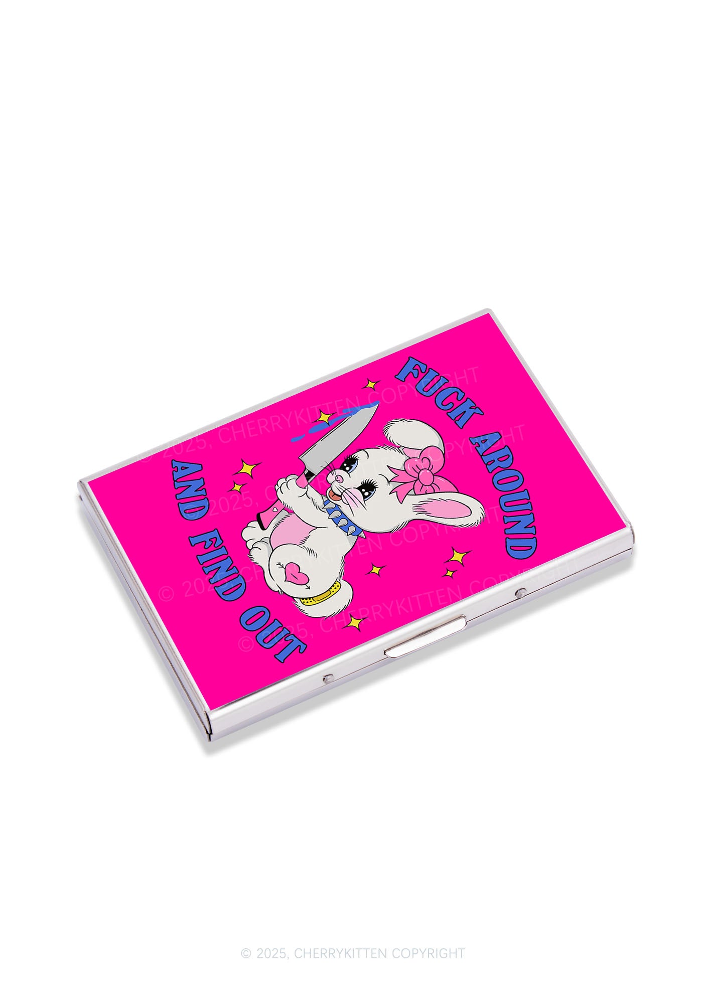 Fxxk Around Bunny Y2K Mirror Cigarette Case Cherrykitten