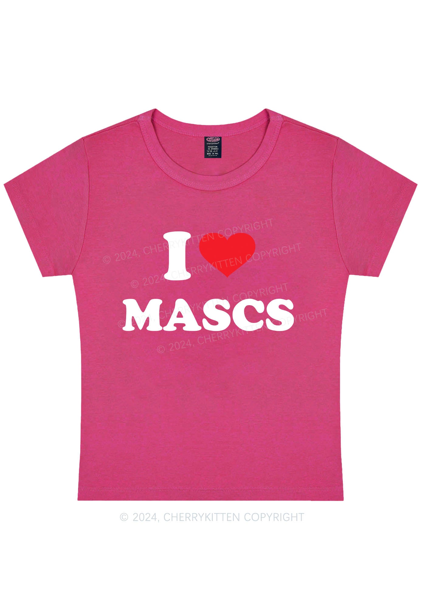 Curvy I Love Mascs Y2K Baby Tee Cherrykitten