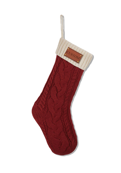 Custom Name Brown Leather Y2K Christmas Stockings Cherrykitten