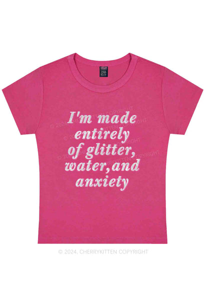 Glitter Water And Anxiety Y2K Baby Tee Cherrykitten