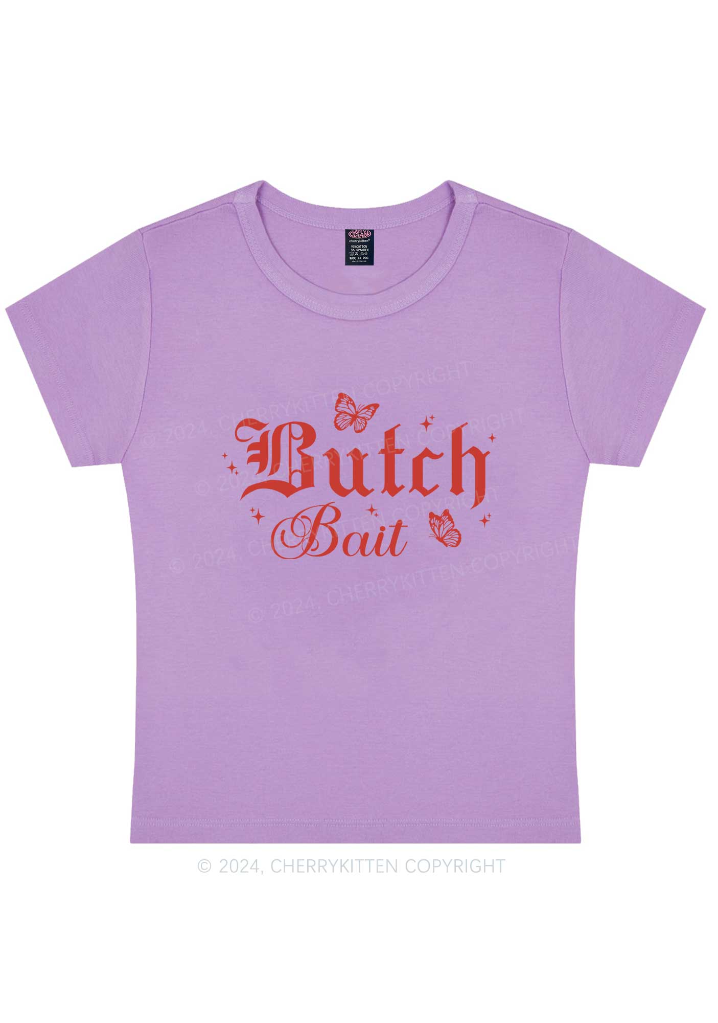 Curvy Butch Bait Y2K Baby Tee Cherrykitten