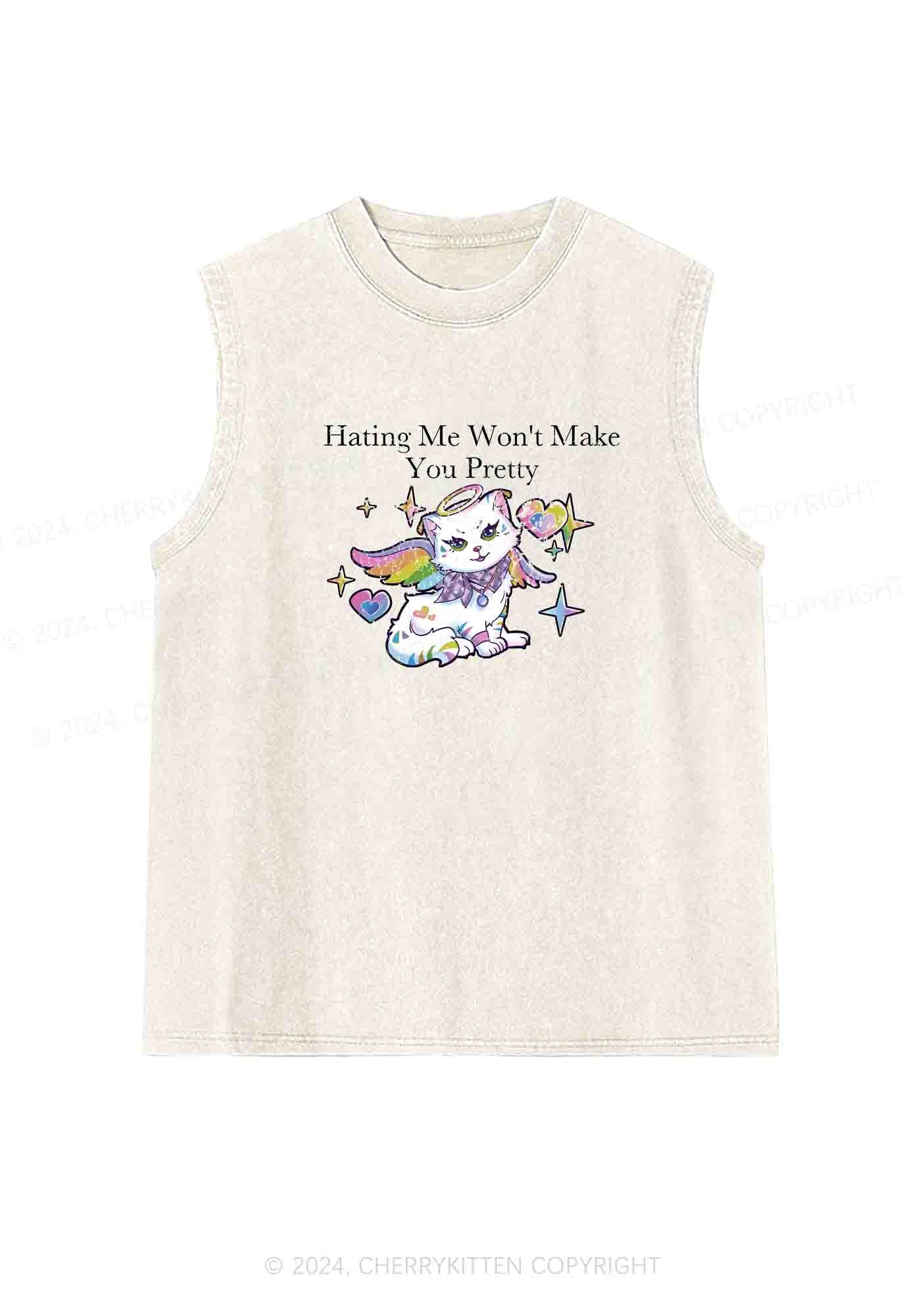 Hating Me Won't Make You Pretty Y2K Washed Tank Cherrykitten