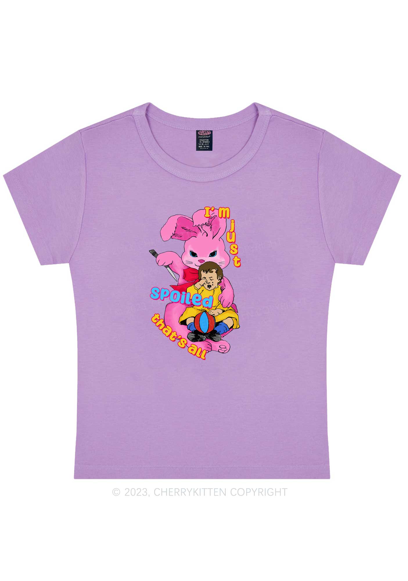 Curvy Bunny Just Spoiled Kids Y2K Baby Tee Cherrykitten