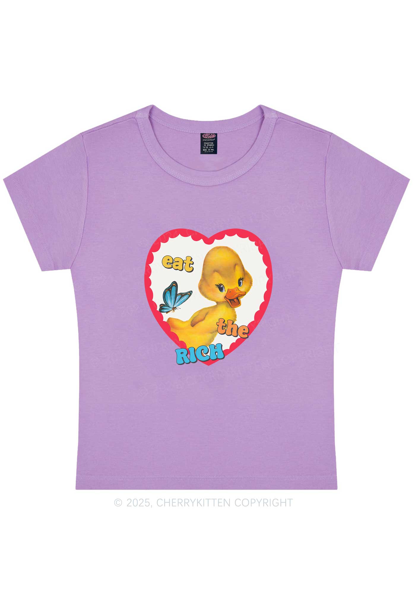 Eat The Rich Duck Y2K Baby Tee Cherrykitten