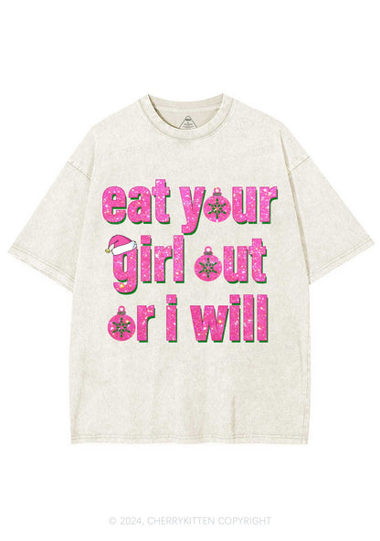 Christmas Eat Your Girl Y2K Washed Tee Cherrykitten