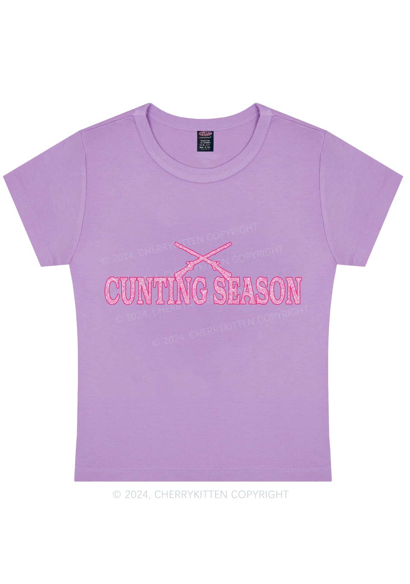 Pink Cxxting Season Y2K Baby Tee Cherrykitten