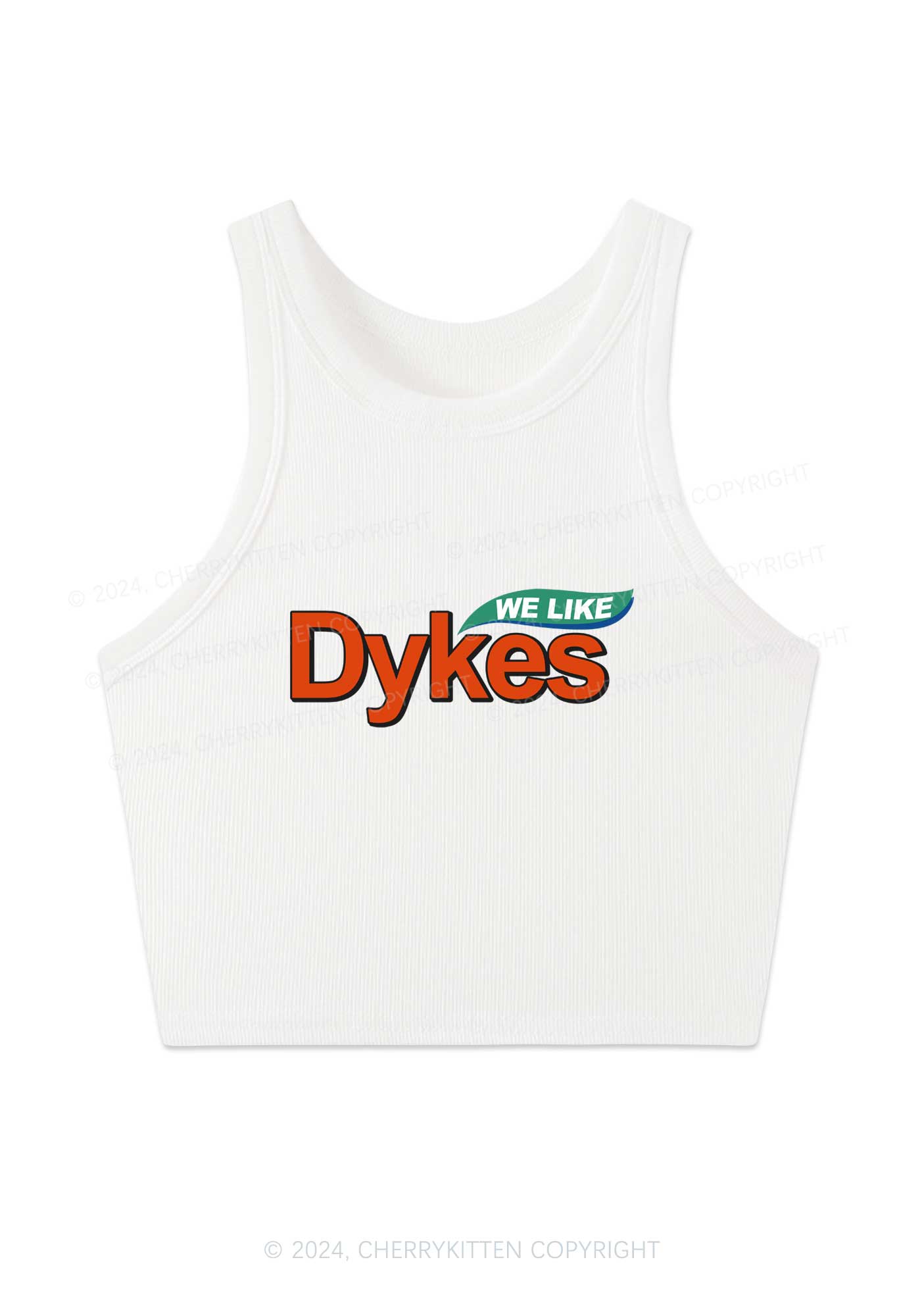 We Like Dykes Y2K Crop Tank Top Cherrykitten