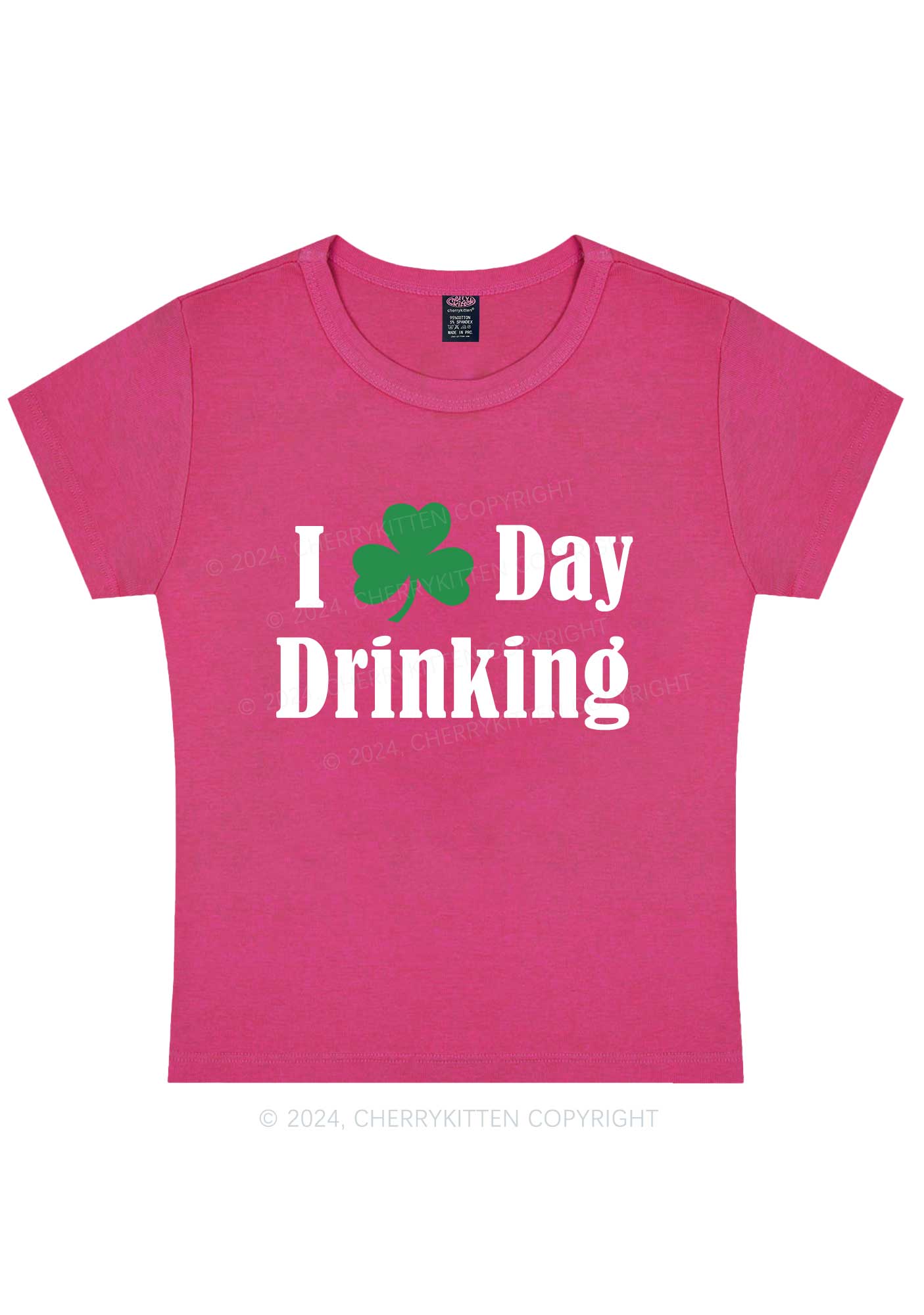 I Love Day Drinking St Patricks Y2K Baby Tee Cherrykitten