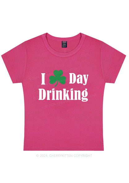 I Love Day Drinking St Patricks Y2K Baby Tee Cherrykitten