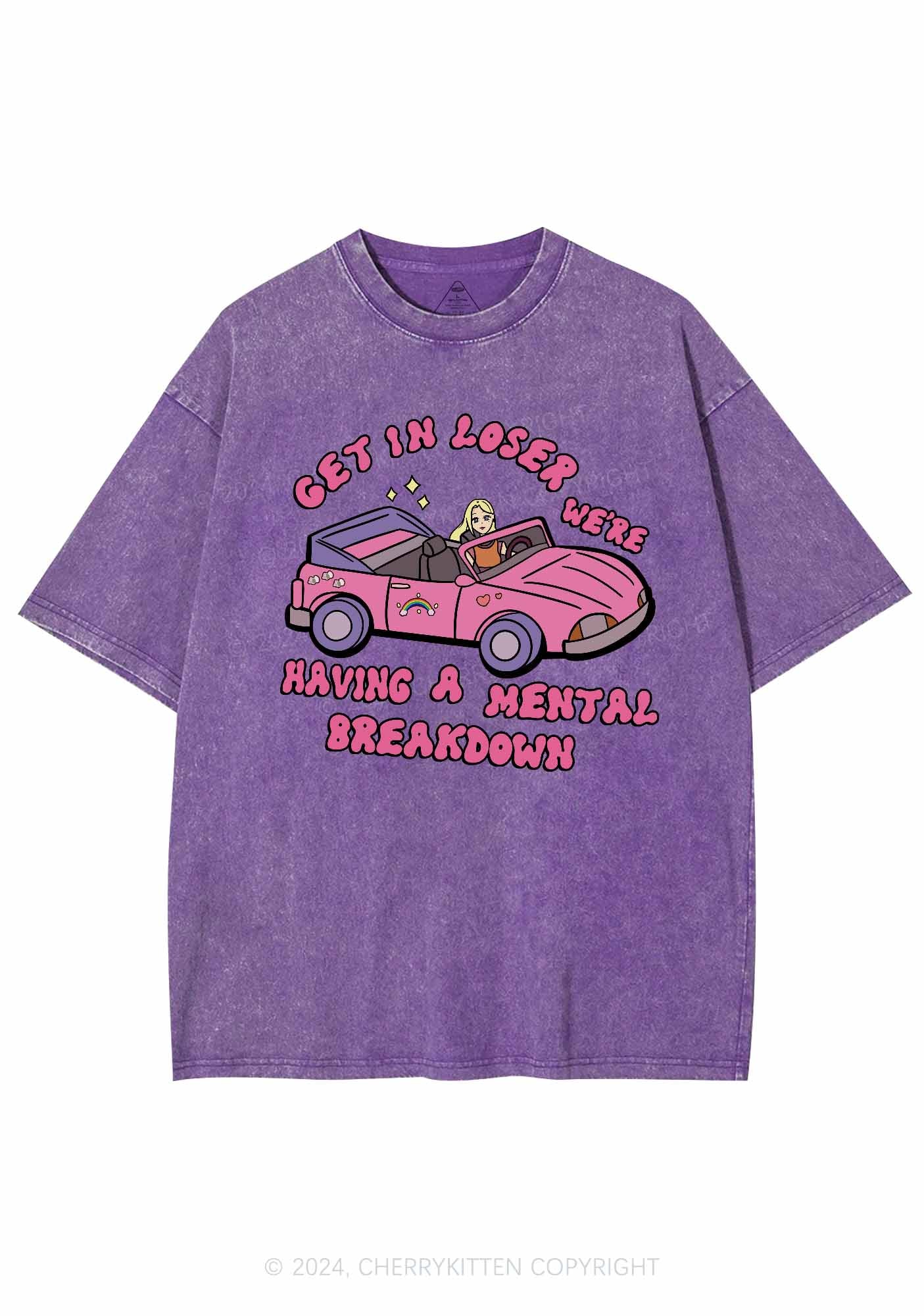 Get In The Car Y2K Washed Tee Cherrykitten