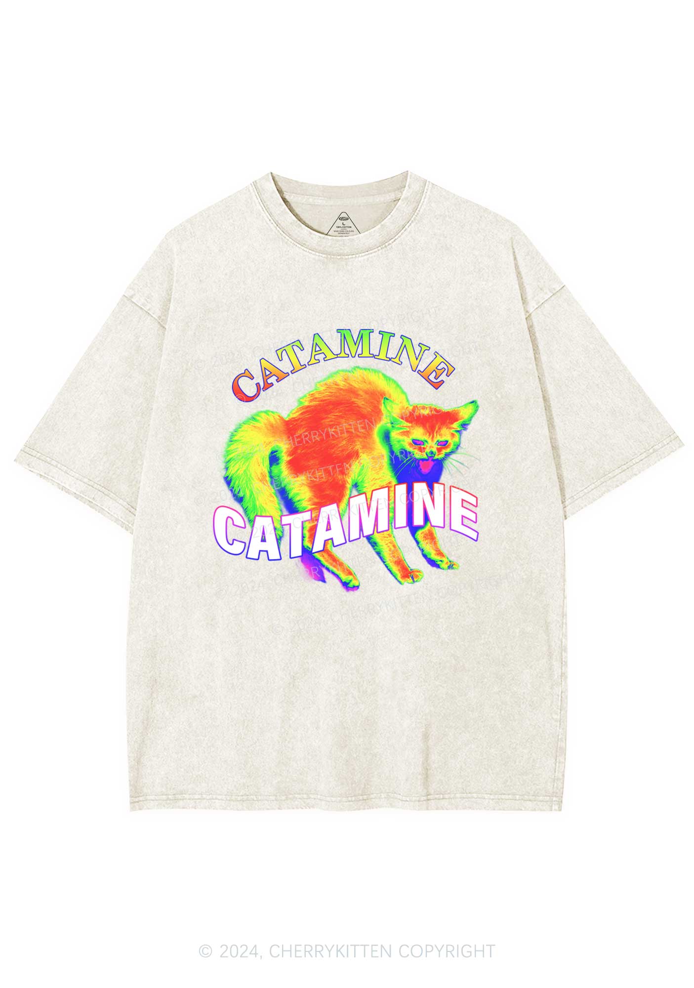 Thermal Cat Y2K Washed Tee Cherrykitten