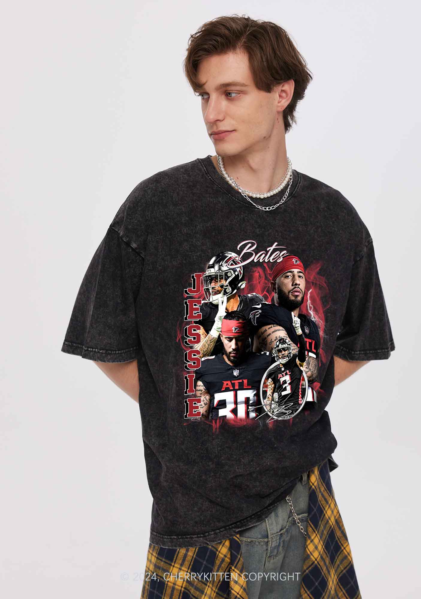 Red Jessie Y2K Super Bowl Washed Tee Cherrykitten