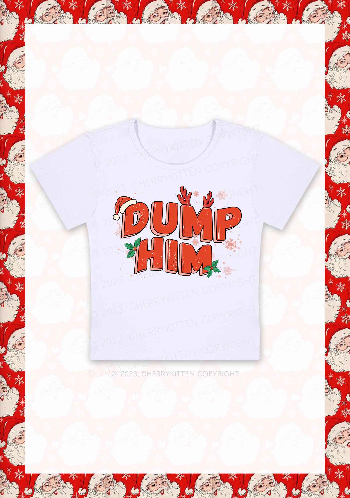 Dump Him Christmas Y2K Baby Tee Cherrykitten