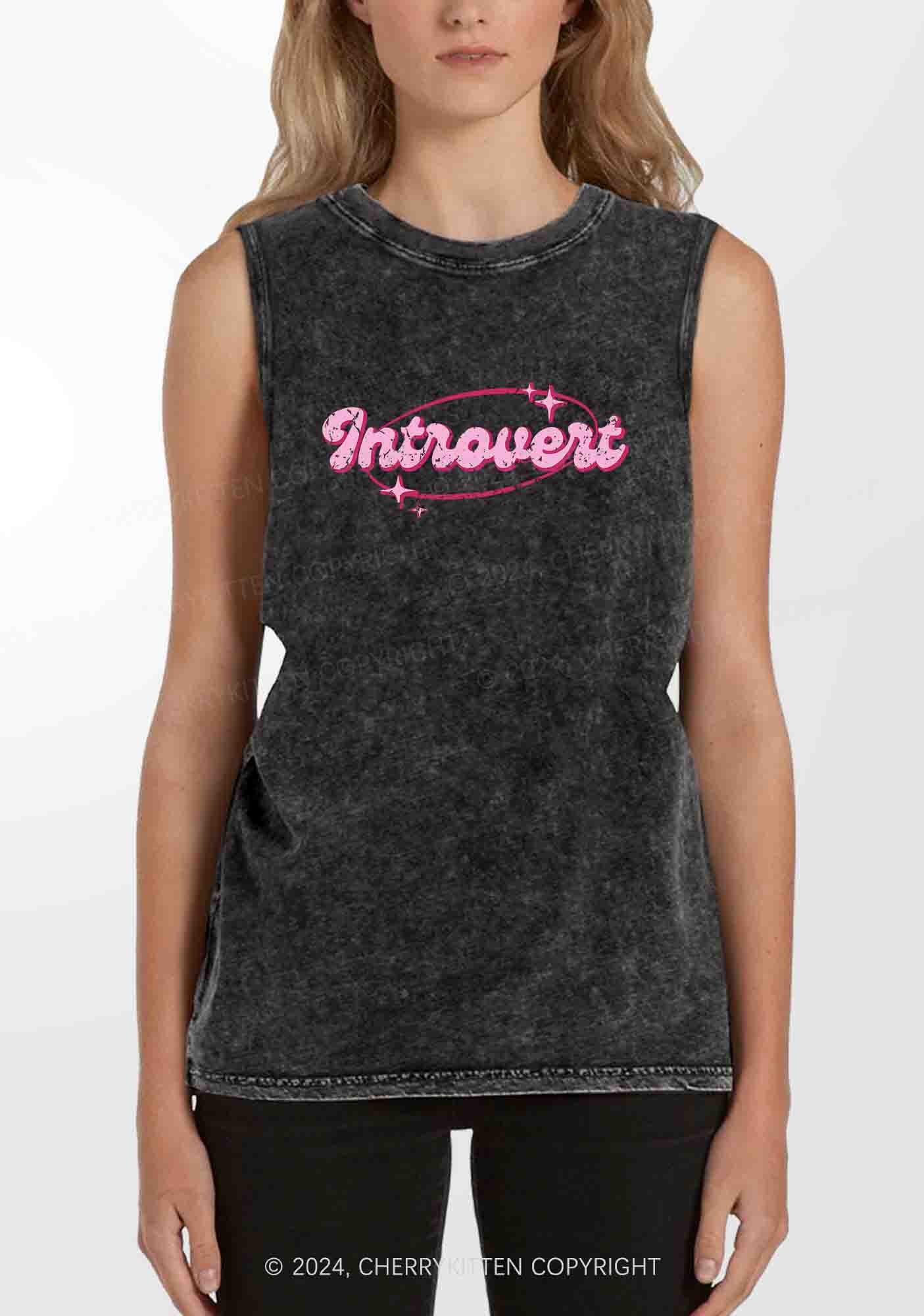 Introvert Universe Y2K Washed Tank Cherrykitten