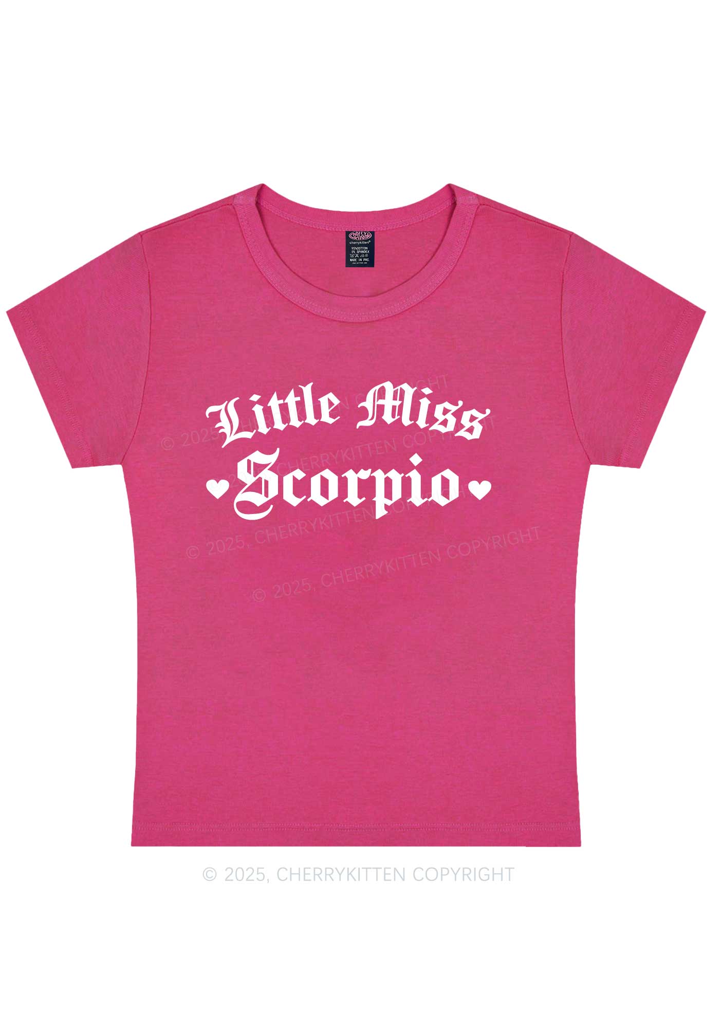 Custom Zodiac Little Miss Y2K Baby Tee Cherrykitten