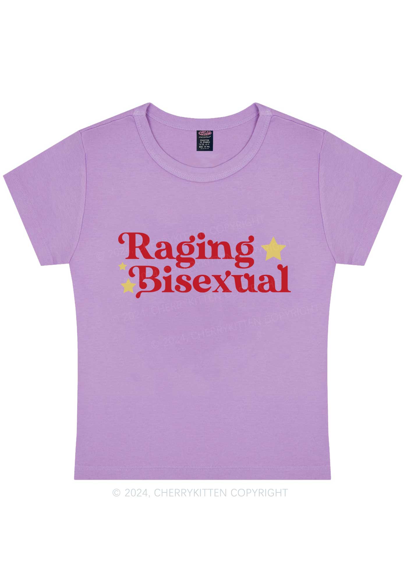 Curvy Raging Bisexual Stars Y2K Baby Tee Cherrykitten