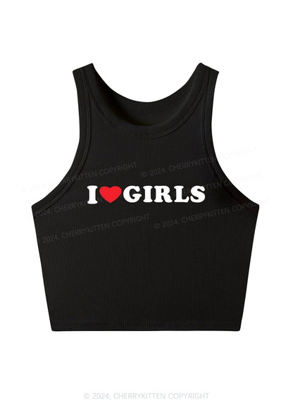 I Love Girls Y2K Crop Tank Top Cherrykitten