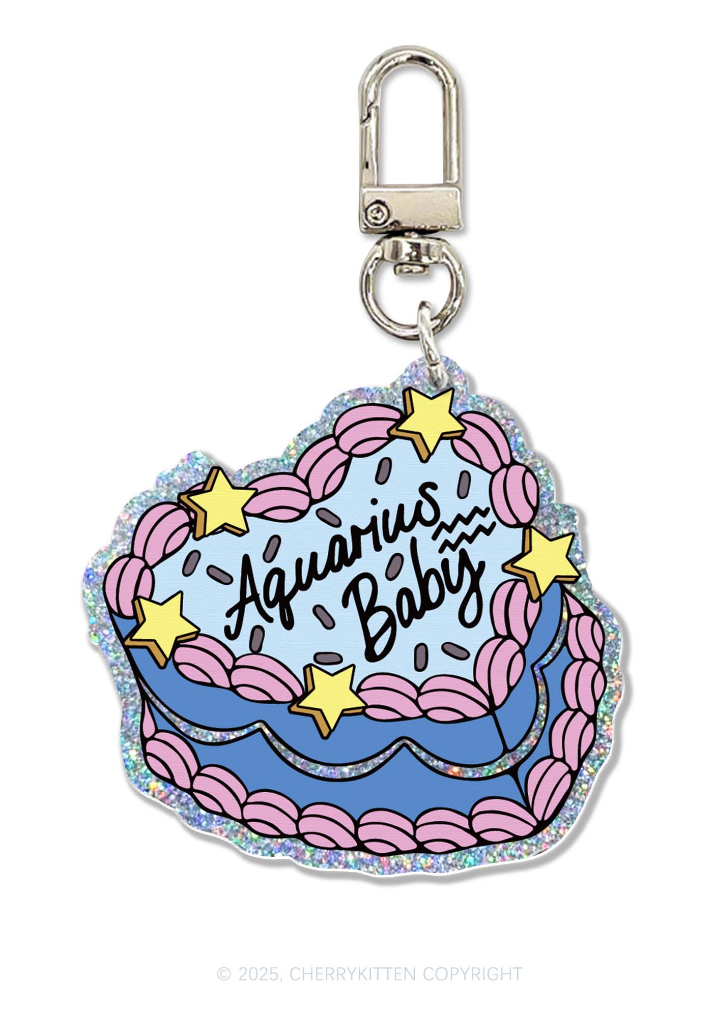 Aquarius Baby 1Pc Y2K Glitter Keychain Cherrykitten