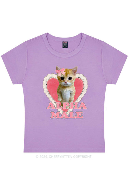 Alpha Male Kitten Y2K Baby Tee Cherrykitten