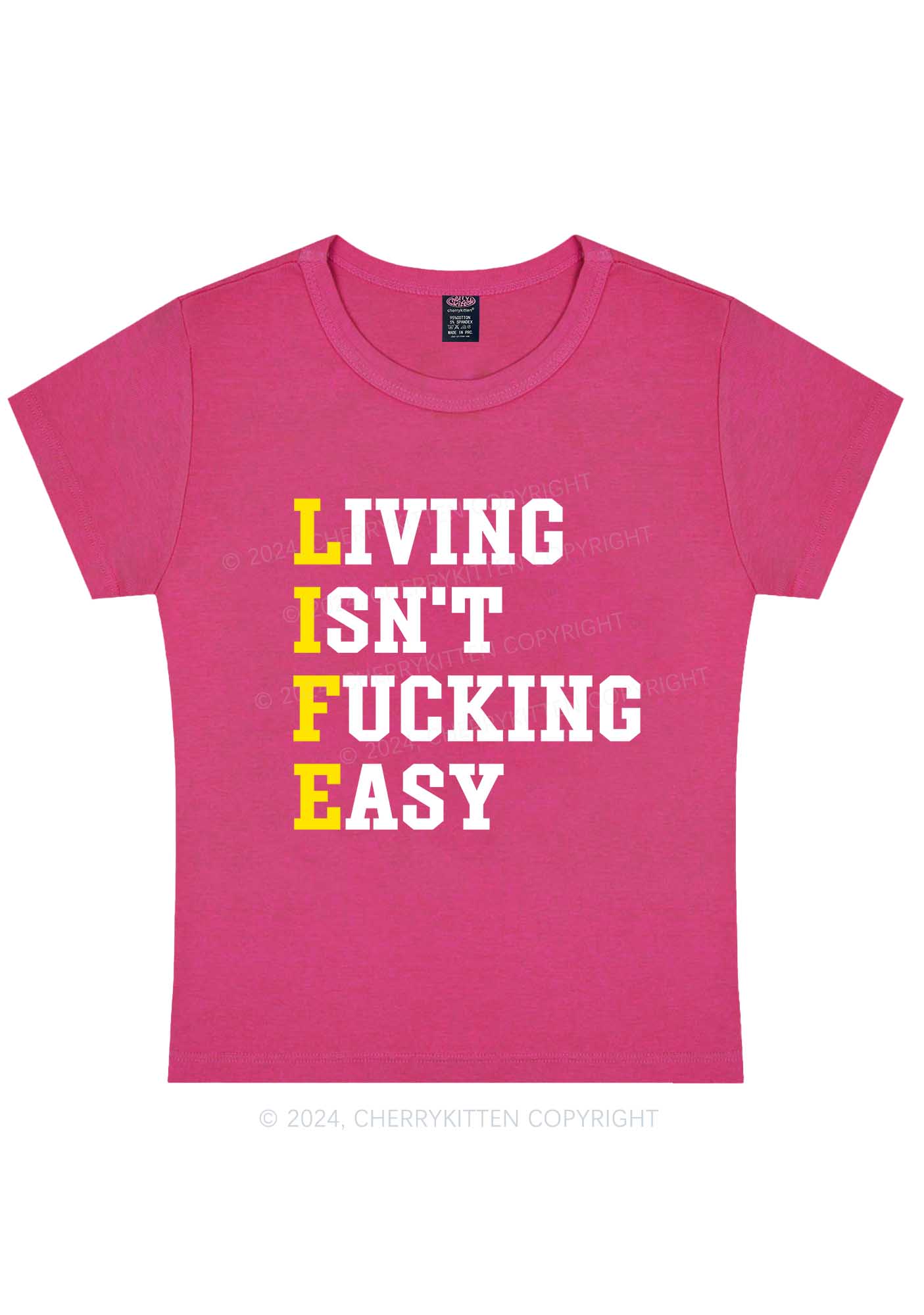 Life Isn't Easy Y2K Baby Tee Cherrykitten