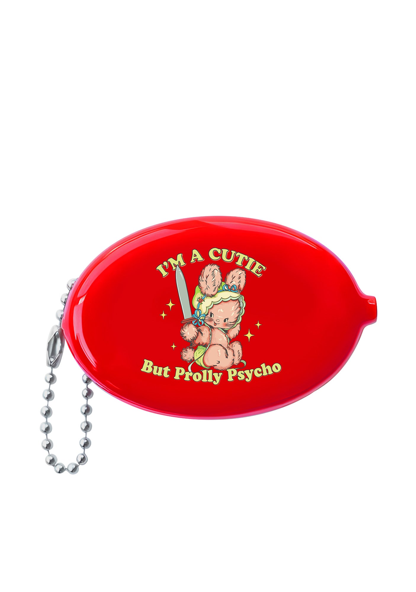 Cutie But Prolly Psycho Y2K Oval Mini Coin Pouch Cherrykitten