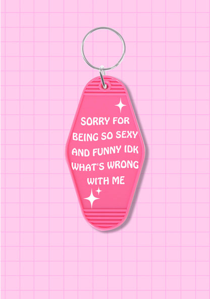 Sorry For Being So Funny 1Pc Y2K Rhombus Keychain Cherrykitten