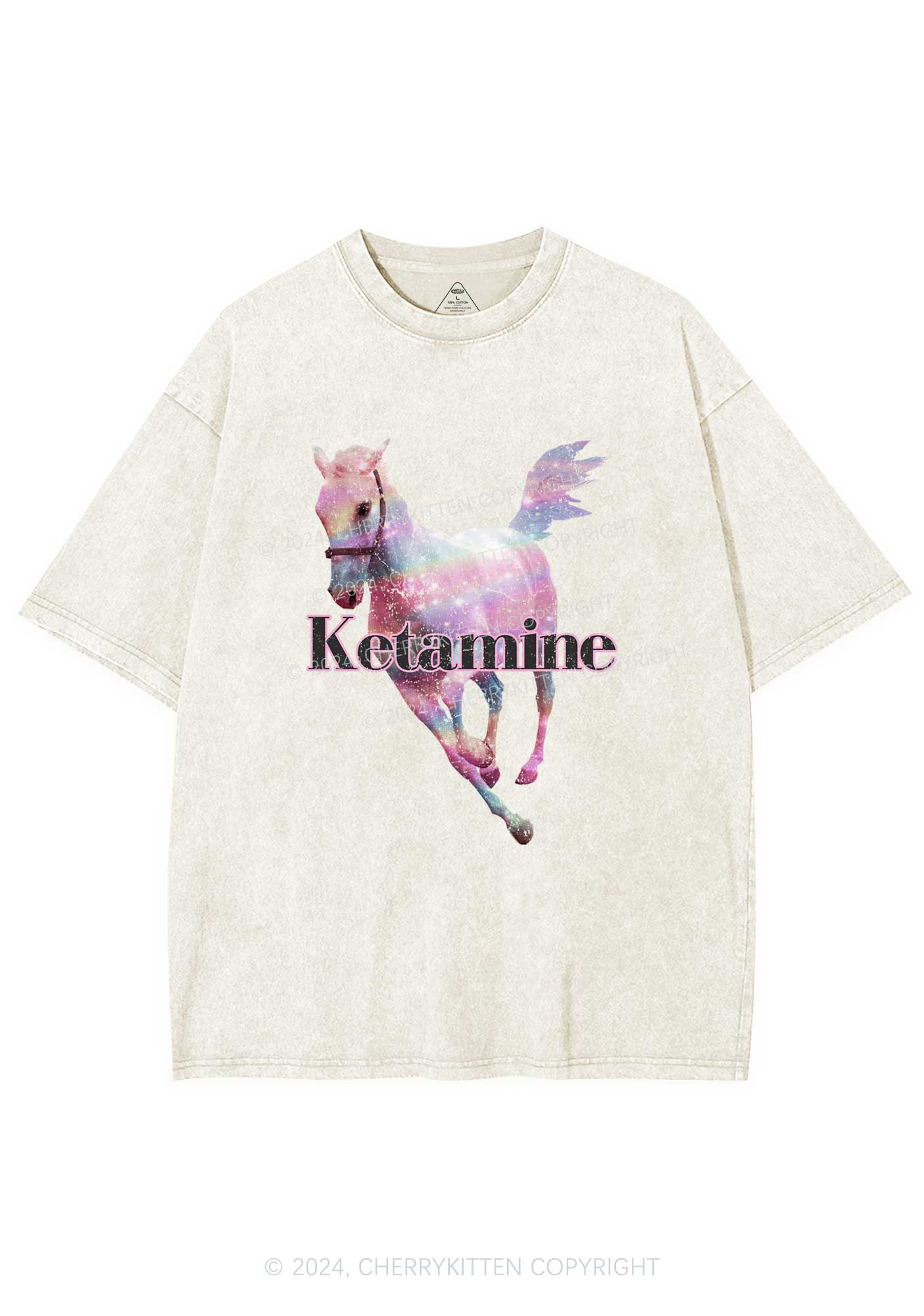 Pink Horse Y2K Washed Tee Cherrykitten