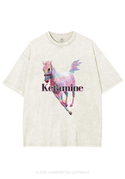 Pink Horse Y2K Washed Tee Cherrykitten