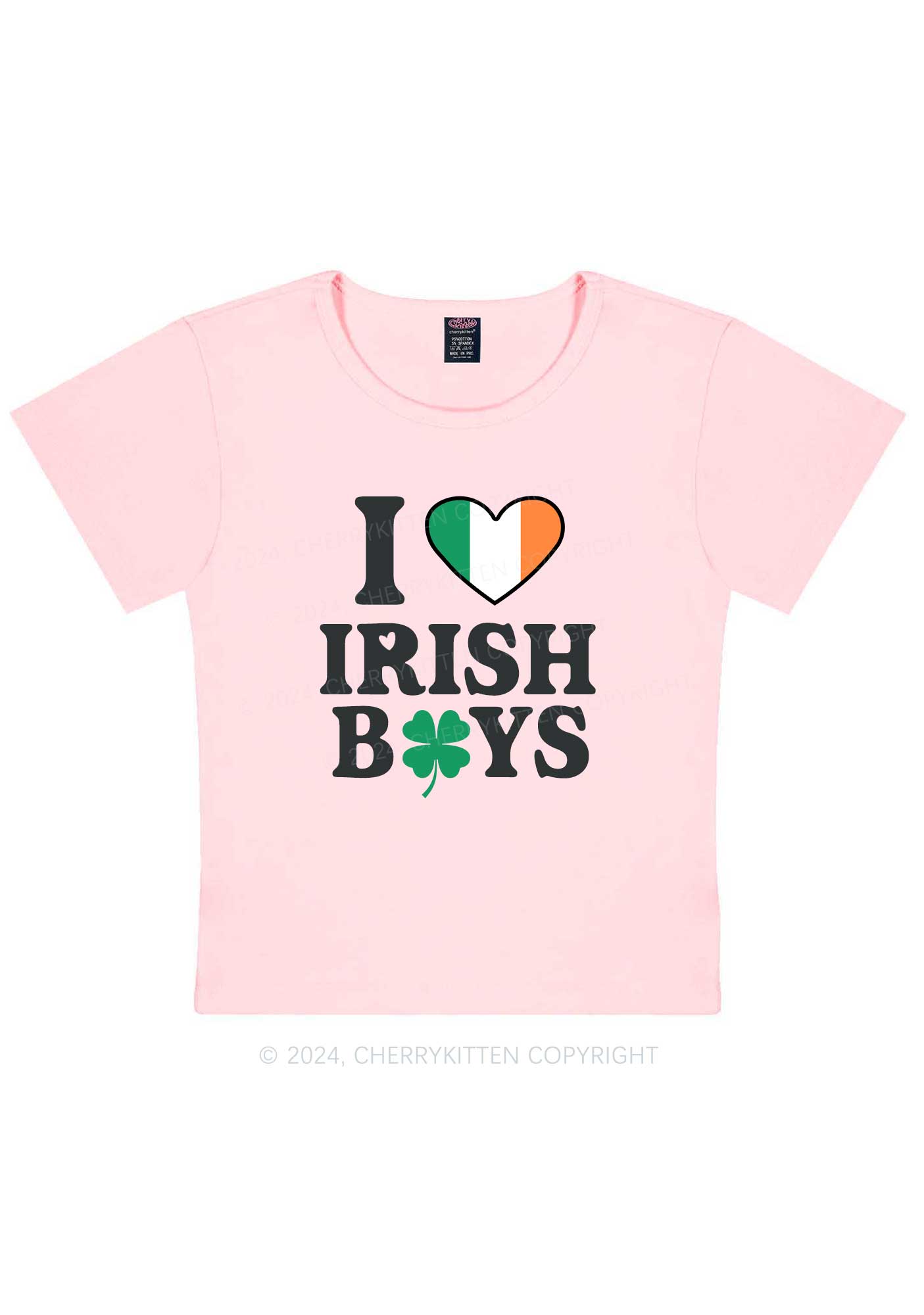 Irish Boy Shamrock St Patricks Y2K Baby Tee Cherrykitten