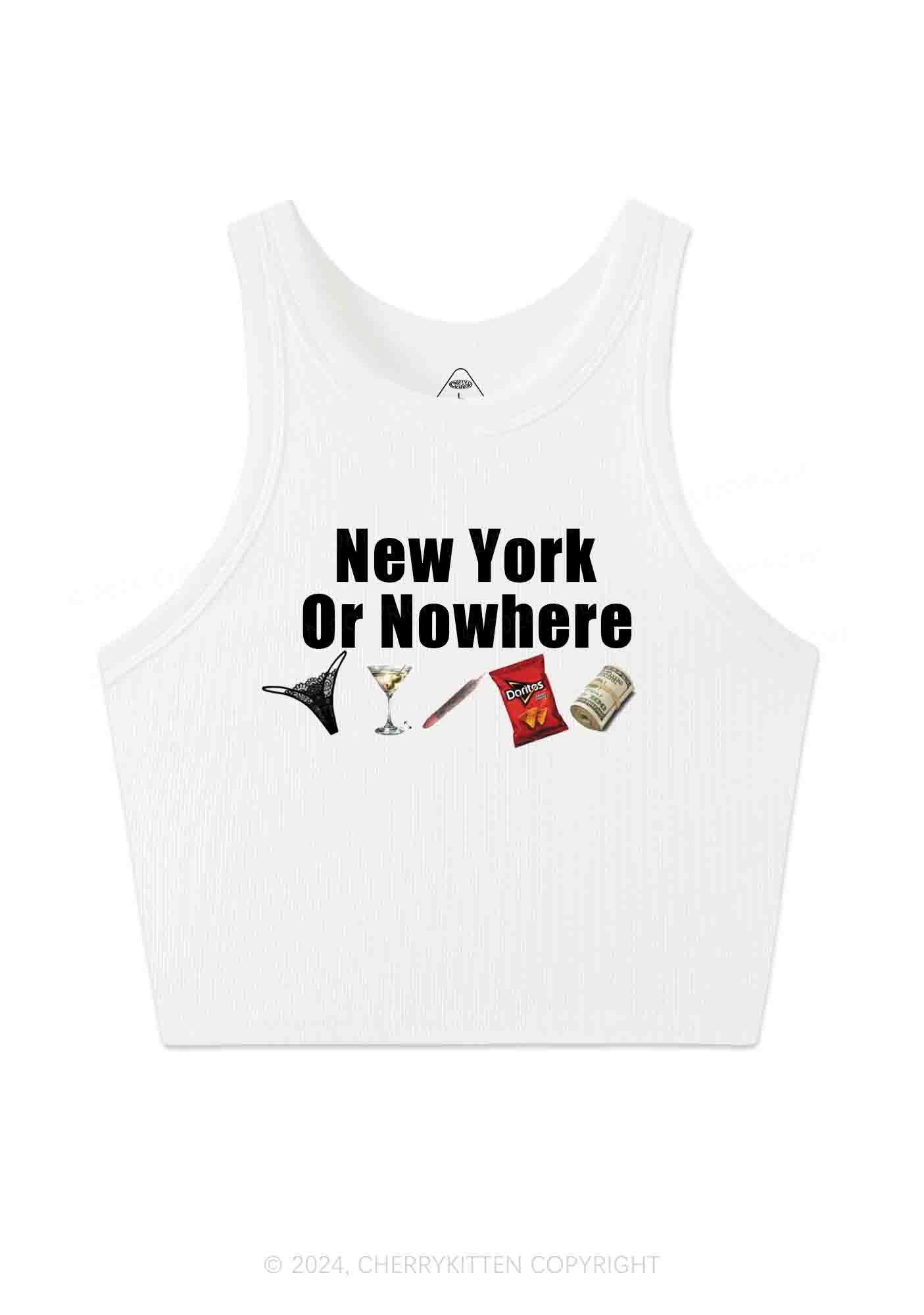 New York Or Nowhere Y2K Crop Tank Top Cherrykitten